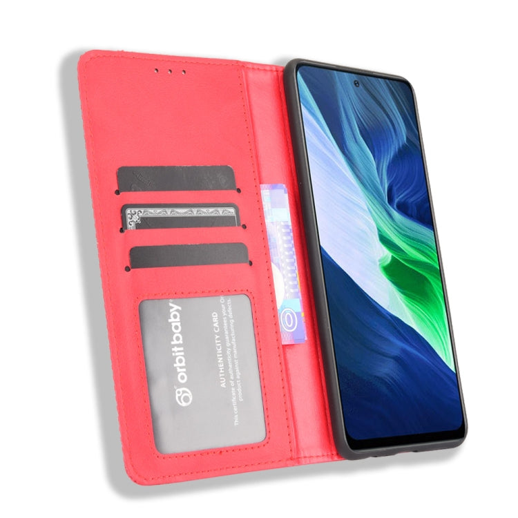 For Infinix Note 10 Pro / 10 Pro NFC Magnetic Buckle Retro Crazy Horse Texture Horizontal Flip Leather Case with Holder & Card Slots & Photo Frame