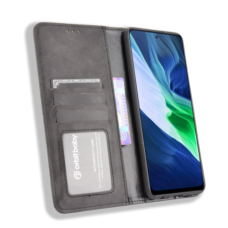 For Infinix Note 10 Magnetic Buckle Retro Crazy Horse Texture Horizontal Flip Leather Case with Holder & Card Slots & Photo Frame