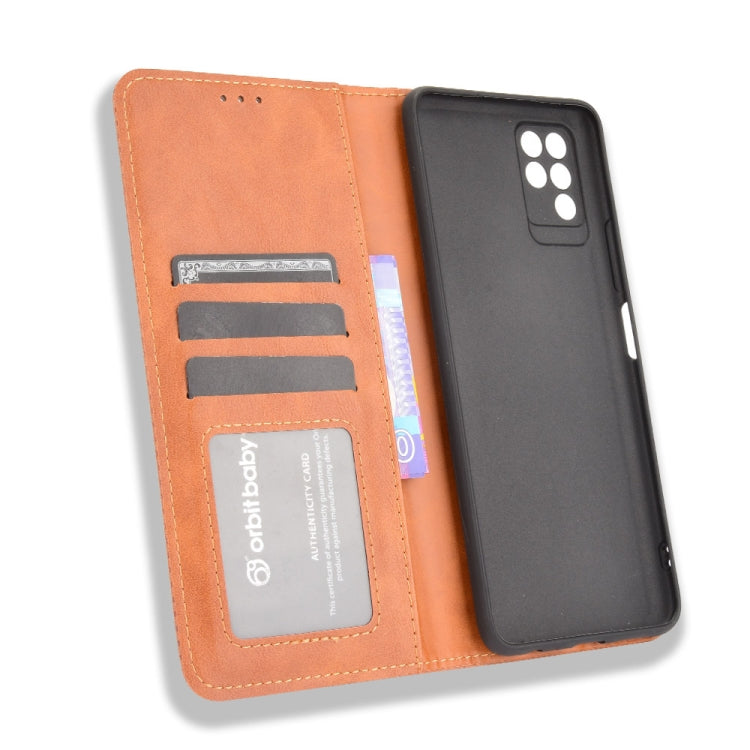 For Infinix Note 10 Magnetic Buckle Retro Crazy Horse Texture Horizontal Flip Leather Case with Holder & Card Slots & Photo Frame