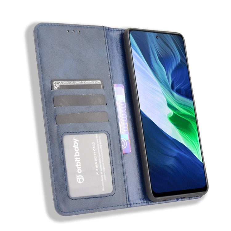 For Infinix Note 10 Magnetic Buckle Retro Crazy Horse Texture Horizontal Flip Leather Case with Holder & Card Slots & Photo Frame