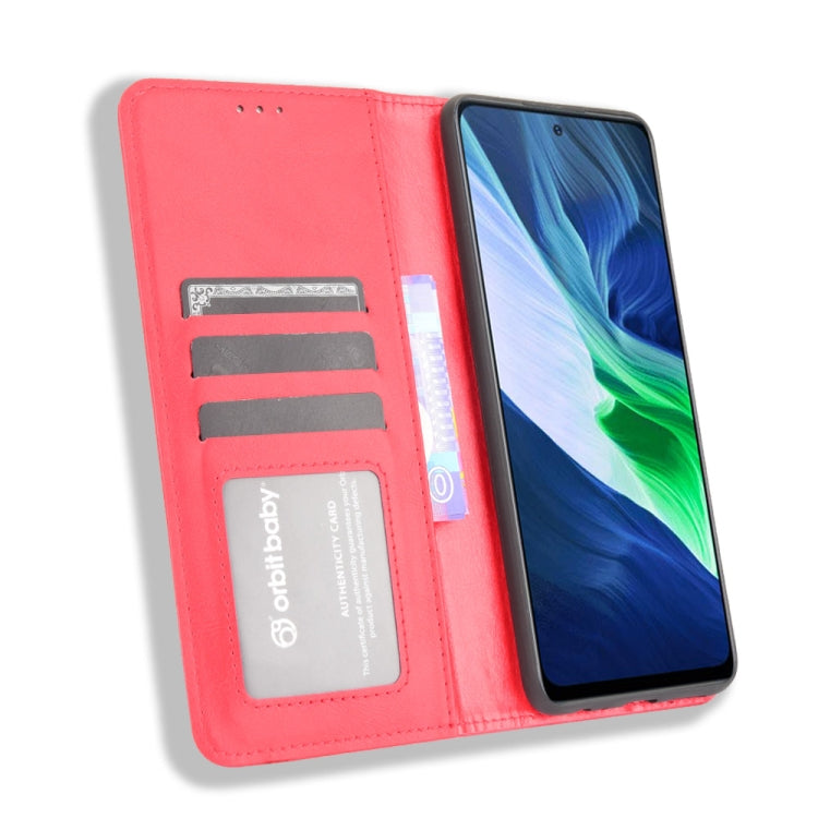 For Infinix Note 10 Magnetic Buckle Retro Crazy Horse Texture Horizontal Flip Leather Case with Holder & Card Slots & Photo Frame