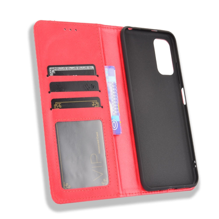 For Xiaomi Redmi Note 10 5G Magnetic Buckle Retro Crazy Horse Texture Horizontal Flip Leather Case with Holder & Card Slots & Photo Frame