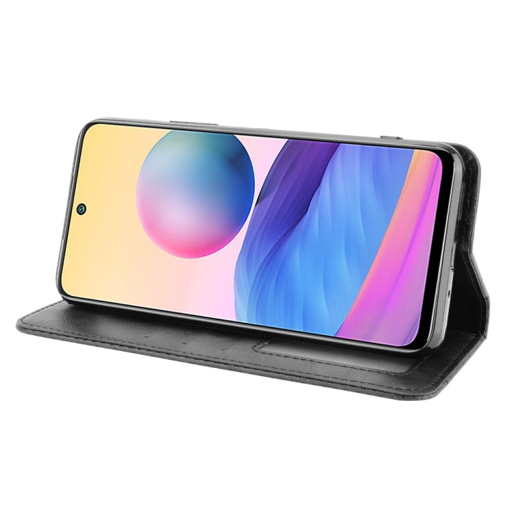 For Xiaomi Redmi Note 10 Magnetic Buckle Retro Crazy Horse Texture Horizontal Flip Leather Case with Holder & Card Slots & Photo Frame