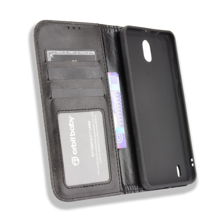 For Nokia C01 Plus Magnetic Buckle Retro Crazy Horse Texture Horizontal Flip Leather Case with Holder & Card Slots & Photo Frame