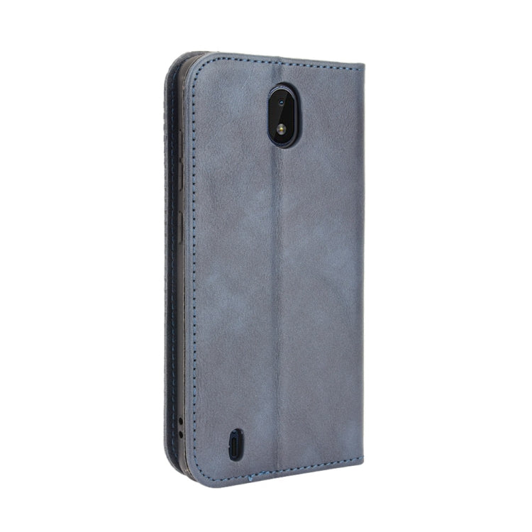 For Nokia C01 Plus Magnetic Buckle Retro Crazy Horse Texture Horizontal Flip Leather Case with Holder & Card Slots & Photo Frame