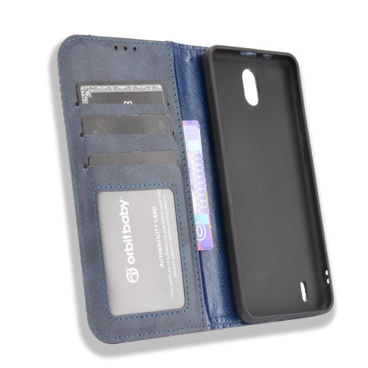 For Nokia C01 Plus Magnetic Buckle Retro Crazy Horse Texture Horizontal Flip Leather Case with Holder & Card Slots & Photo Frame