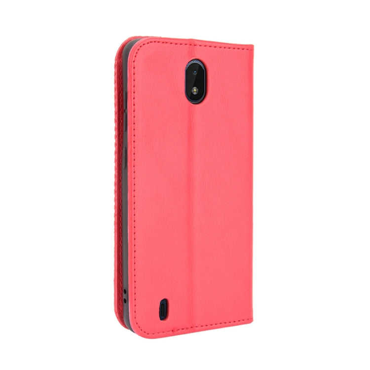 For Nokia C01 Plus Magnetic Buckle Retro Crazy Horse Texture Horizontal Flip Leather Case with Holder & Card Slots & Photo Frame