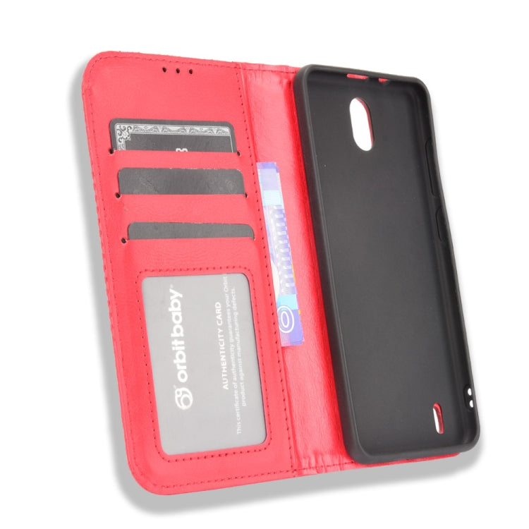 For Nokia C01 Plus Magnetic Buckle Retro Crazy Horse Texture Horizontal Flip Leather Case with Holder & Card Slots & Photo Frame