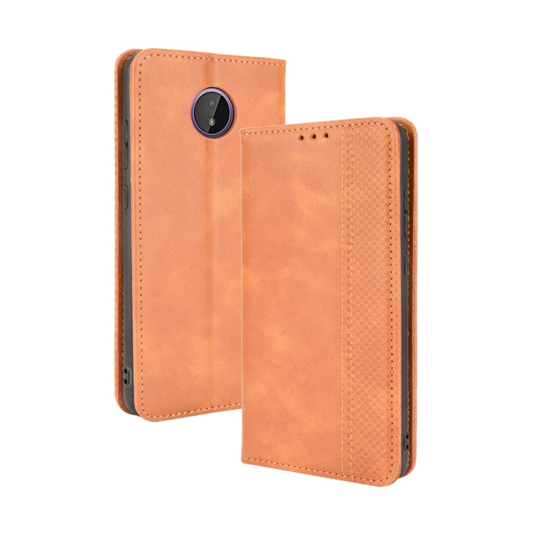 For Nokia C10 / C20 Magnetic Buckle Retro Crazy Horse Texture Horizontal Flip Leather Case with Holder & Card Slots & Photo Frame