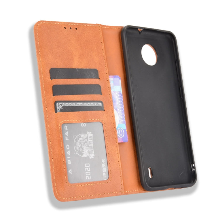 For Nokia C10 / C20 Magnetic Buckle Retro Crazy Horse Texture Horizontal Flip Leather Case with Holder & Card Slots & Photo Frame