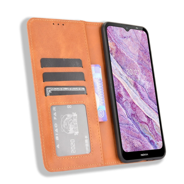 For Nokia C10 / C20 Magnetic Buckle Retro Crazy Horse Texture Horizontal Flip Leather Case with Holder & Card Slots & Photo Frame