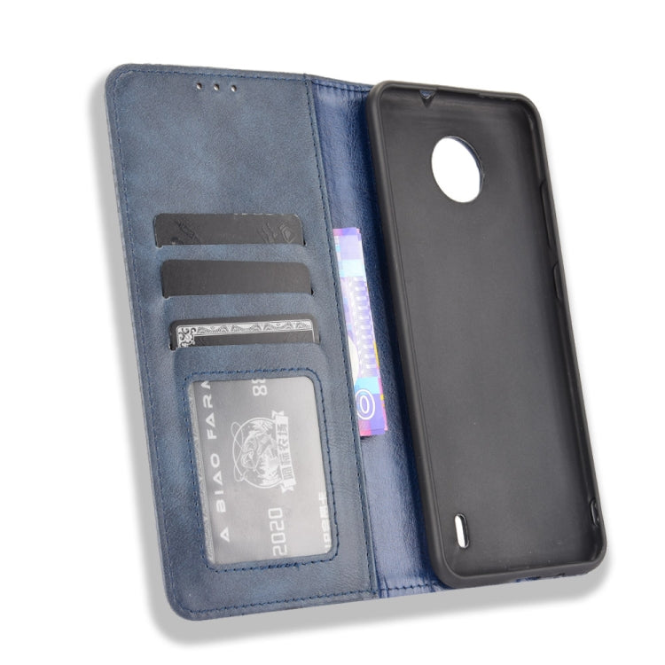 For Nokia C10 / C20 Magnetic Buckle Retro Crazy Horse Texture Horizontal Flip Leather Case with Holder & Card Slots & Photo Frame