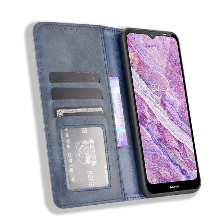 For Nokia C10 / C20 Magnetic Buckle Retro Crazy Horse Texture Horizontal Flip Leather Case with Holder & Card Slots & Photo Frame