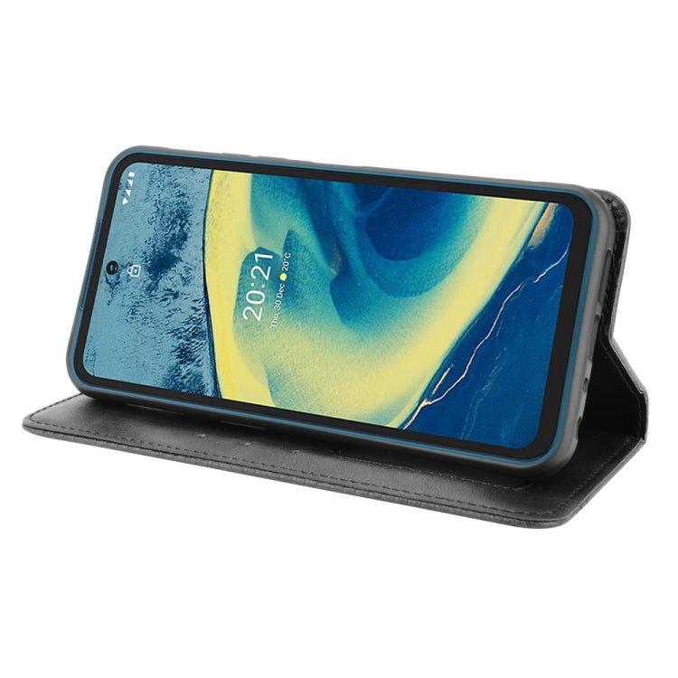 For Nokia XR20 Magnetic Buckle Retro Crazy Horse Texture Horizontal Flip Leather Case with Holder & Card Slots & Photo Frame