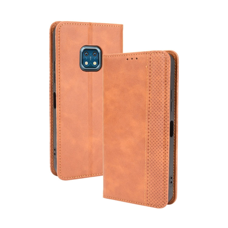 For Nokia XR20 Magnetic Buckle Retro Crazy Horse Texture Horizontal Flip Leather Case with Holder & Card Slots & Photo Frame