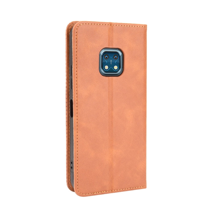 For Nokia XR20 Magnetic Buckle Retro Crazy Horse Texture Horizontal Flip Leather Case with Holder & Card Slots & Photo Frame