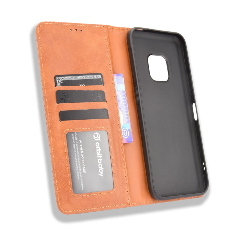 For Nokia XR20 Magnetic Buckle Retro Crazy Horse Texture Horizontal Flip Leather Case with Holder & Card Slots & Photo Frame
