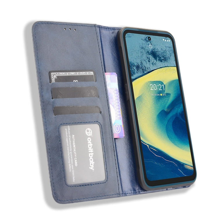 For Nokia XR20 Magnetic Buckle Retro Crazy Horse Texture Horizontal Flip Leather Case with Holder & Card Slots & Photo Frame