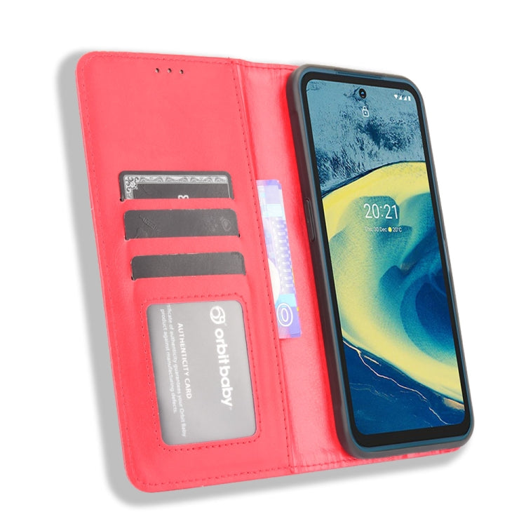 For Nokia XR20 Magnetic Buckle Retro Crazy Horse Texture Horizontal Flip Leather Case with Holder & Card Slots & Photo Frame