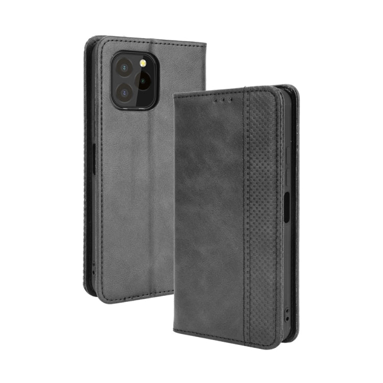 For Oukitel C21 Pro Magnetic Buckle Retro Crazy Horse Texture Horizontal Flip Leather Case with Holder & Card Slots & Photo Frame