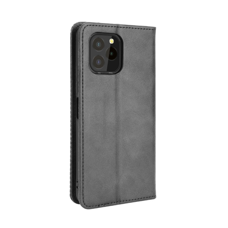 For Oukitel C21 Pro Magnetic Buckle Retro Crazy Horse Texture Horizontal Flip Leather Case with Holder & Card Slots & Photo Frame