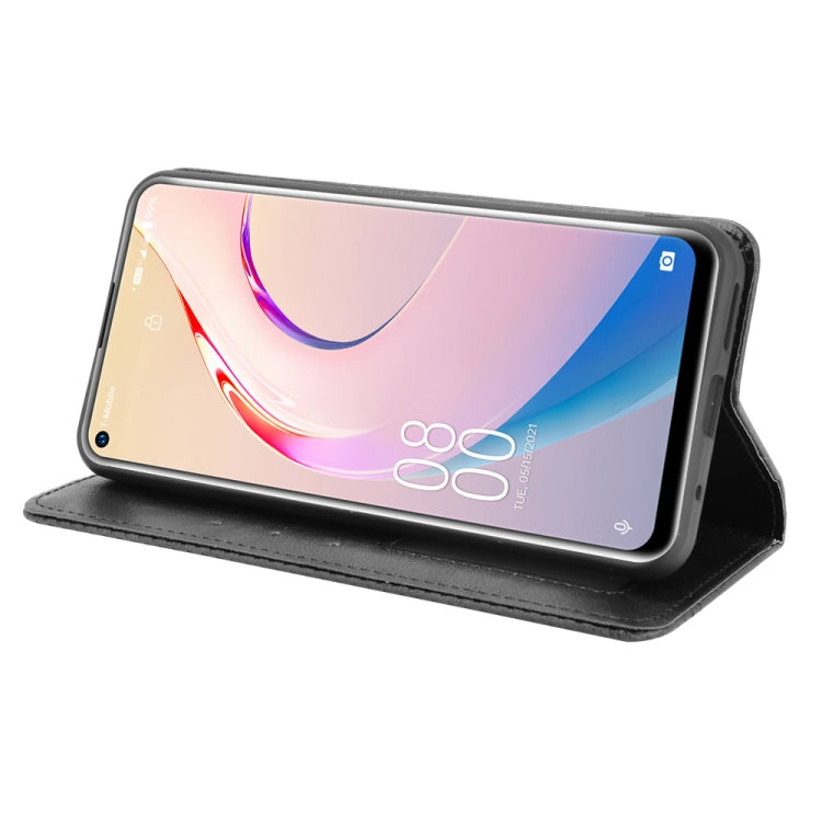 For Oukitel C21 Pro Magnetic Buckle Retro Crazy Horse Texture Horizontal Flip Leather Case with Holder & Card Slots & Photo Frame