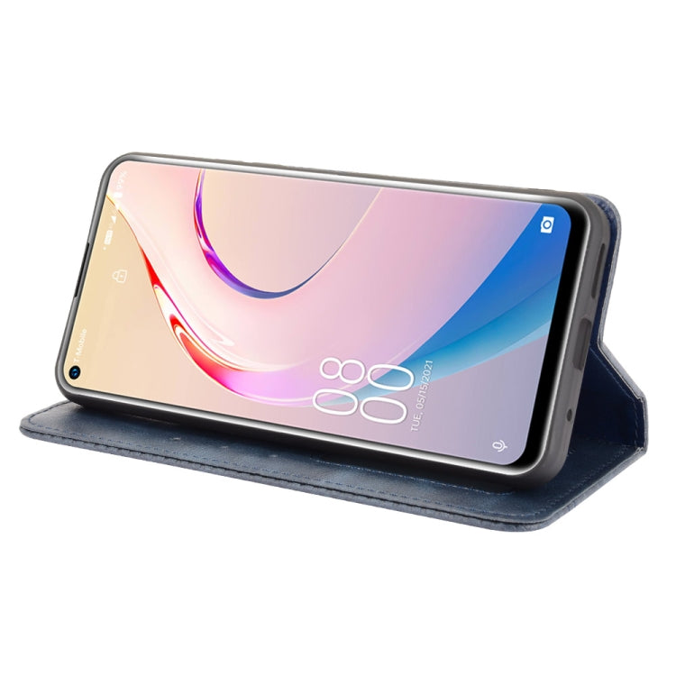 For Oukitel C21 Pro Magnetic Buckle Retro Crazy Horse Texture Horizontal Flip Leather Case with Holder & Card Slots & Photo Frame
