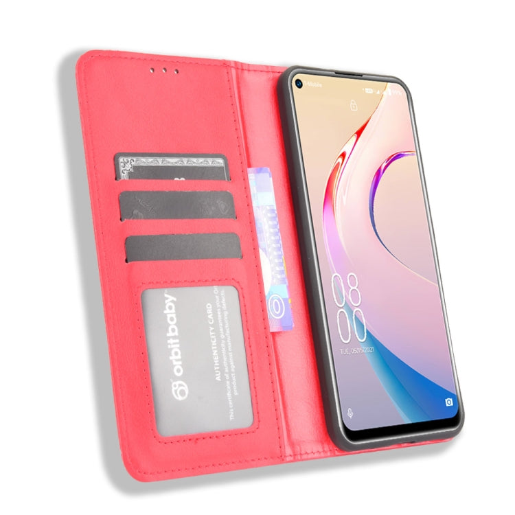 For Oukitel C21 Pro Magnetic Buckle Retro Crazy Horse Texture Horizontal Flip Leather Case with Holder & Card Slots & Photo Frame