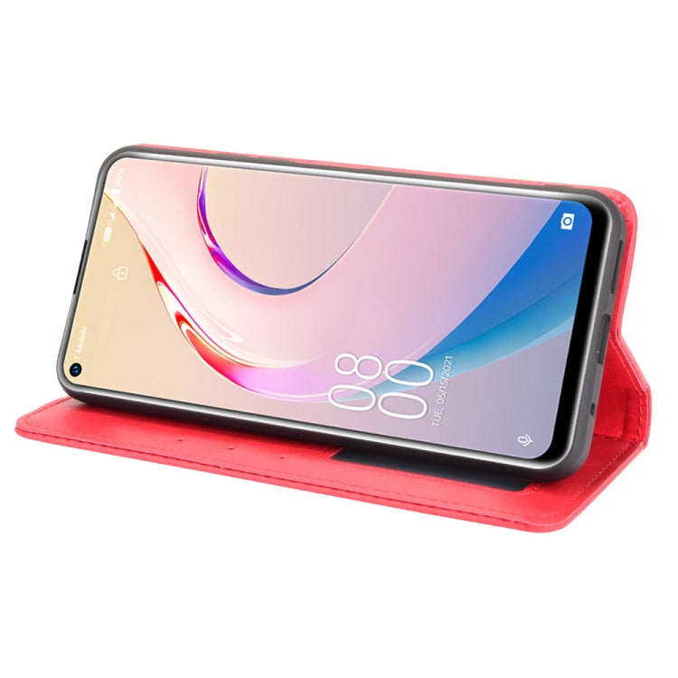 For Oukitel C21 Pro Magnetic Buckle Retro Crazy Horse Texture Horizontal Flip Leather Case with Holder & Card Slots & Photo Frame