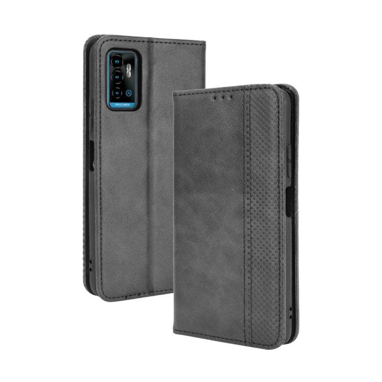 For ZTE Blade A71 Magnetic Buckle Retro Crazy Horse Texture Horizontal Flip Leather Case with Holder & Card Slots & Photo Frame