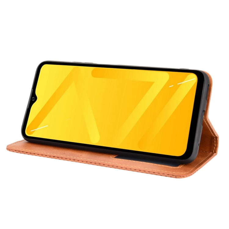 For ZTE Blade A71 Magnetic Buckle Retro Crazy Horse Texture Horizontal Flip Leather Case with Holder & Card Slots & Photo Frame