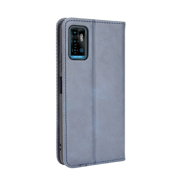 For ZTE Blade A71 Magnetic Buckle Retro Crazy Horse Texture Horizontal Flip Leather Case with Holder & Card Slots & Photo Frame
