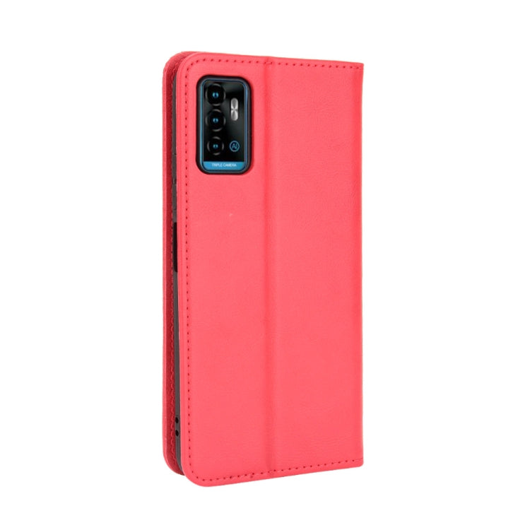 For ZTE Blade A71 Magnetic Buckle Retro Crazy Horse Texture Horizontal Flip Leather Case with Holder & Card Slots & Photo Frame