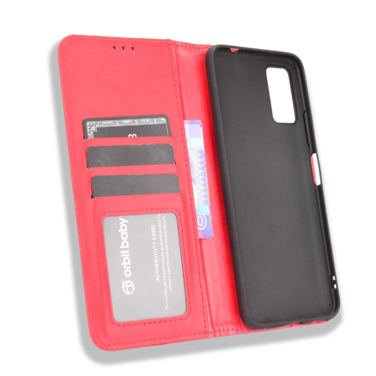 For ZTE Blade A71 Magnetic Buckle Retro Crazy Horse Texture Horizontal Flip Leather Case with Holder & Card Slots & Photo Frame