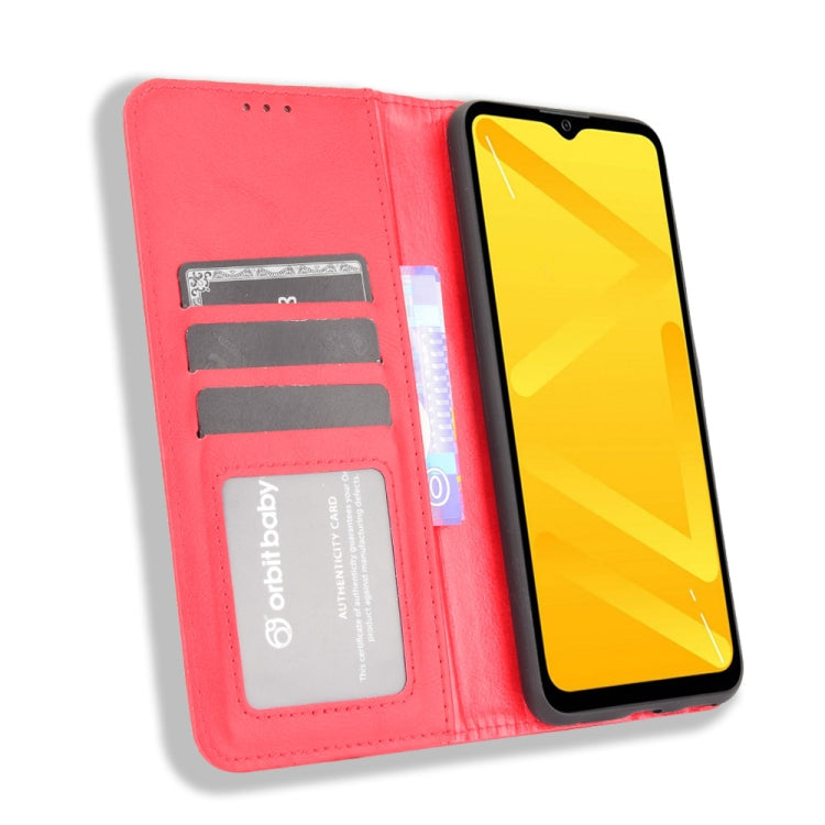 For ZTE Blade A71 Magnetic Buckle Retro Crazy Horse Texture Horizontal Flip Leather Case with Holder & Card Slots & Photo Frame