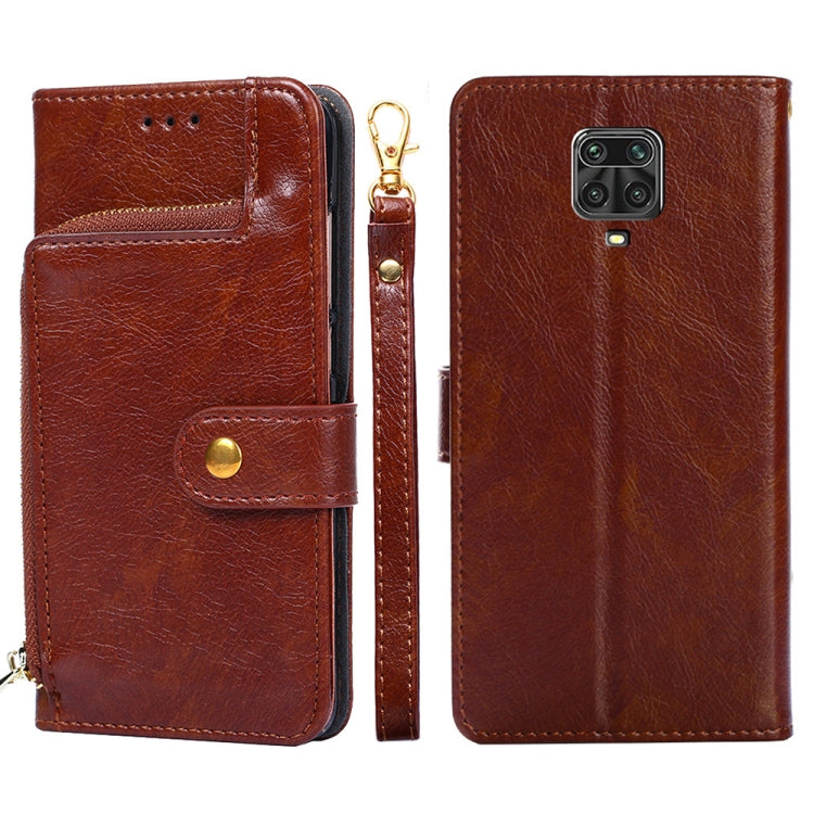 Zipper Bag PU + TPU Horizontal Flip Leather Case with Holder & Card Slot & Wallet & Lanyard For Xiaomi Redmi Note 9S