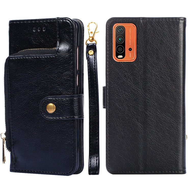 Zipper Bag PU + TPU Horizontal Flip Leather Case with Holder & Card Slot & Wallet & Lanyard For Xiaomi Redmi Note 9 4G (CN Version) / Redmi 9 Power / Redmi 9T