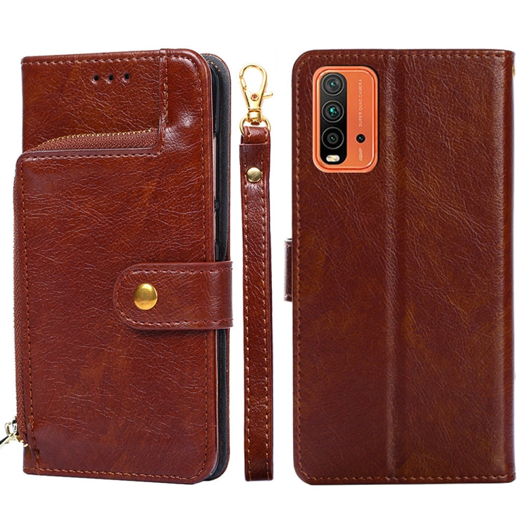Zipper Bag PU + TPU Horizontal Flip Leather Case with Holder & Card Slot & Wallet & Lanyard For Xiaomi Redmi Note 9 4G (CN Version) / Redmi 9 Power / Redmi 9T