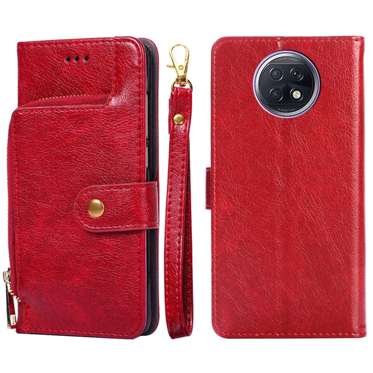 Zipper Bag PU + TPU Horizontal Flip Leather Case with Holder & Card Slot & Wallet & Lanyard For Xiaomi Redmi Note 9 5G CN Version / Note 9T 5G