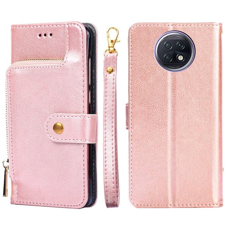 Zipper Bag PU + TPU Horizontal Flip Leather Case with Holder & Card Slot & Wallet & Lanyard For Xiaomi Redmi Note 9 5G CN Version / Note 9T 5G