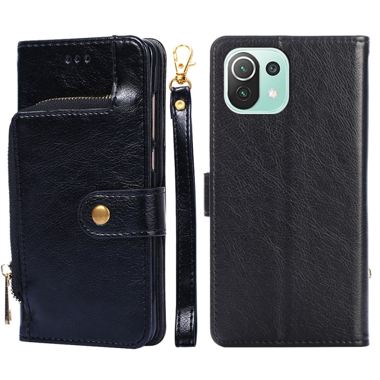 Zipper Bag PU + TPU Horizontal Flip Leather Case with Holder & Card Slot & Wallet & Lanyard For Xiaomi Mi 11 Lite