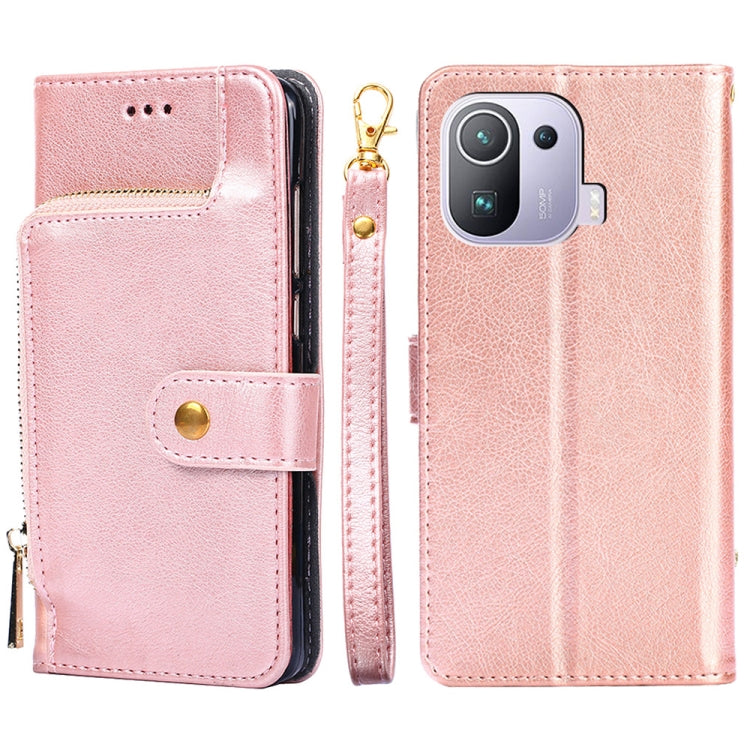 Zipper Bag PU + TPU Horizontal Flip Leather Case with Holder & Card Slot & Wallet & Lanyard For Xiaomi Mi 11 Pro
