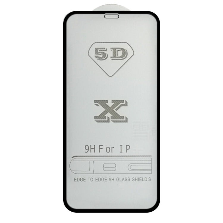 For iPhone 14 / 13 / 13 Pro 9H 5D Full Glue Full Screen Tempered Glass Film(Black)