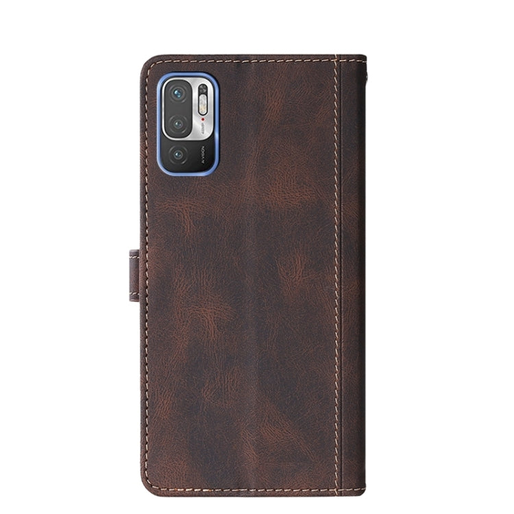 For Xiaomi Poco M3 Pro 5G Stitching Skin Feel Magnetic Buckle Horizontal Flip PU Leather Case with Holder & Card Slots & Wallet