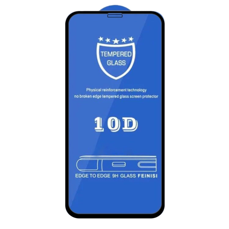 For iPhone 13 mini 25pcs 9H 10D Full Screen Tempered Glass Screen Protector (Black)