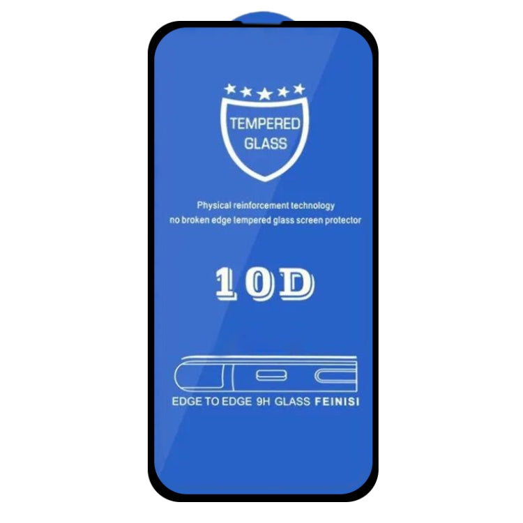 For iPhone 14 / 13 / 13 Pro 25pcs 9H 10D Full Screen Tempered Glass Screen Protector(Black)