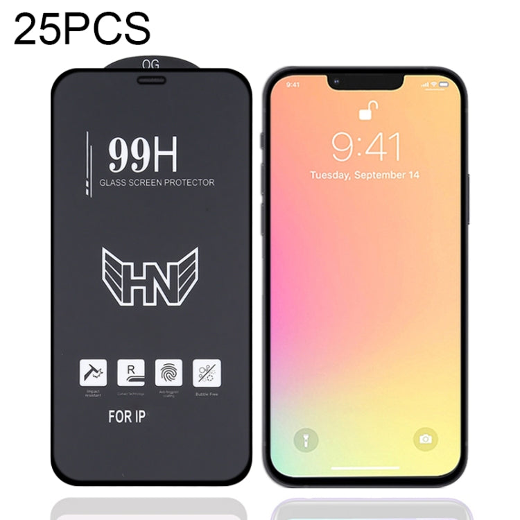 For iPhone 13 mini 25pcs High Aluminum Large Arc Full Screen Tempered Glass Film