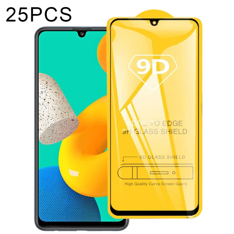 For Samsung Galaxy M32 4G 25 PCS 9D Full Glue Full Screen Tempered Glass Film