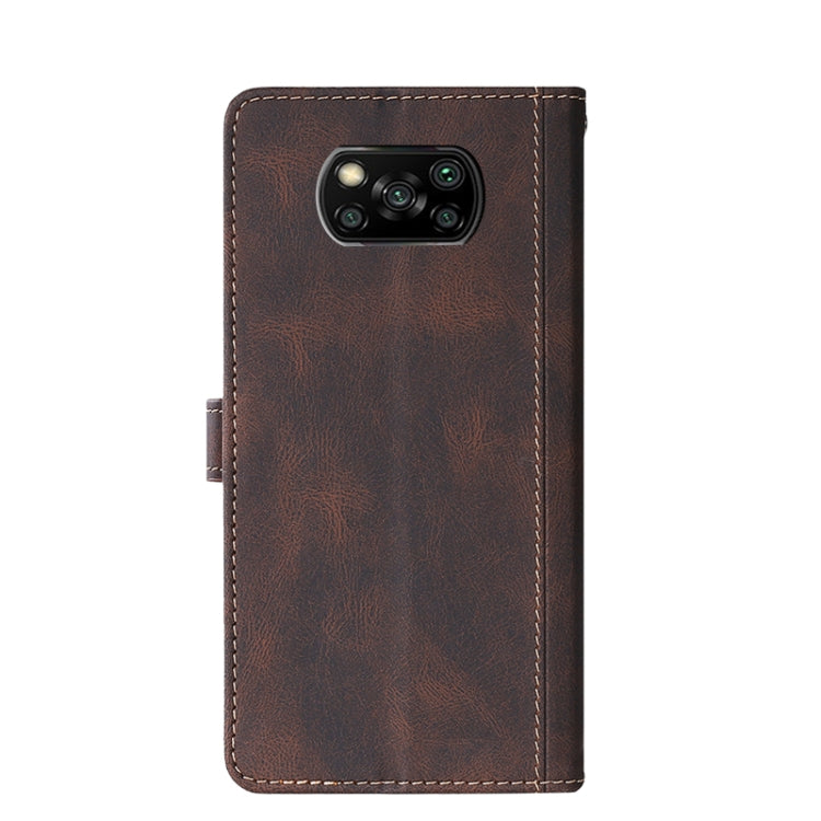 For Xiaomi Poco X3 NFC Stitching Skin Feel Magnetic Buckle Horizontal Flip PU Leather Case with Holder & Card Slots & Wallet