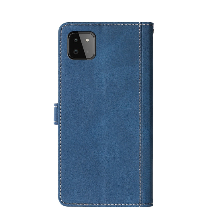 For Samsung Galaxy A22 5G Stitching Skin Feel Magnetic Buckle Horizontal Flip PU Leather Case with Holder & Card Slots & Wallet